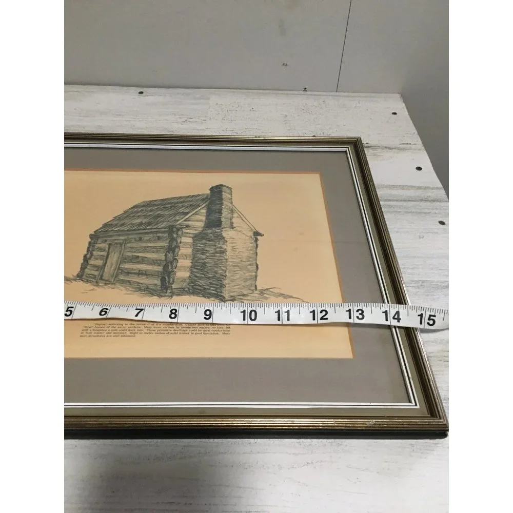 Poplar cabin framed print copyright 1969 R. Brian Fox Limited Edition
